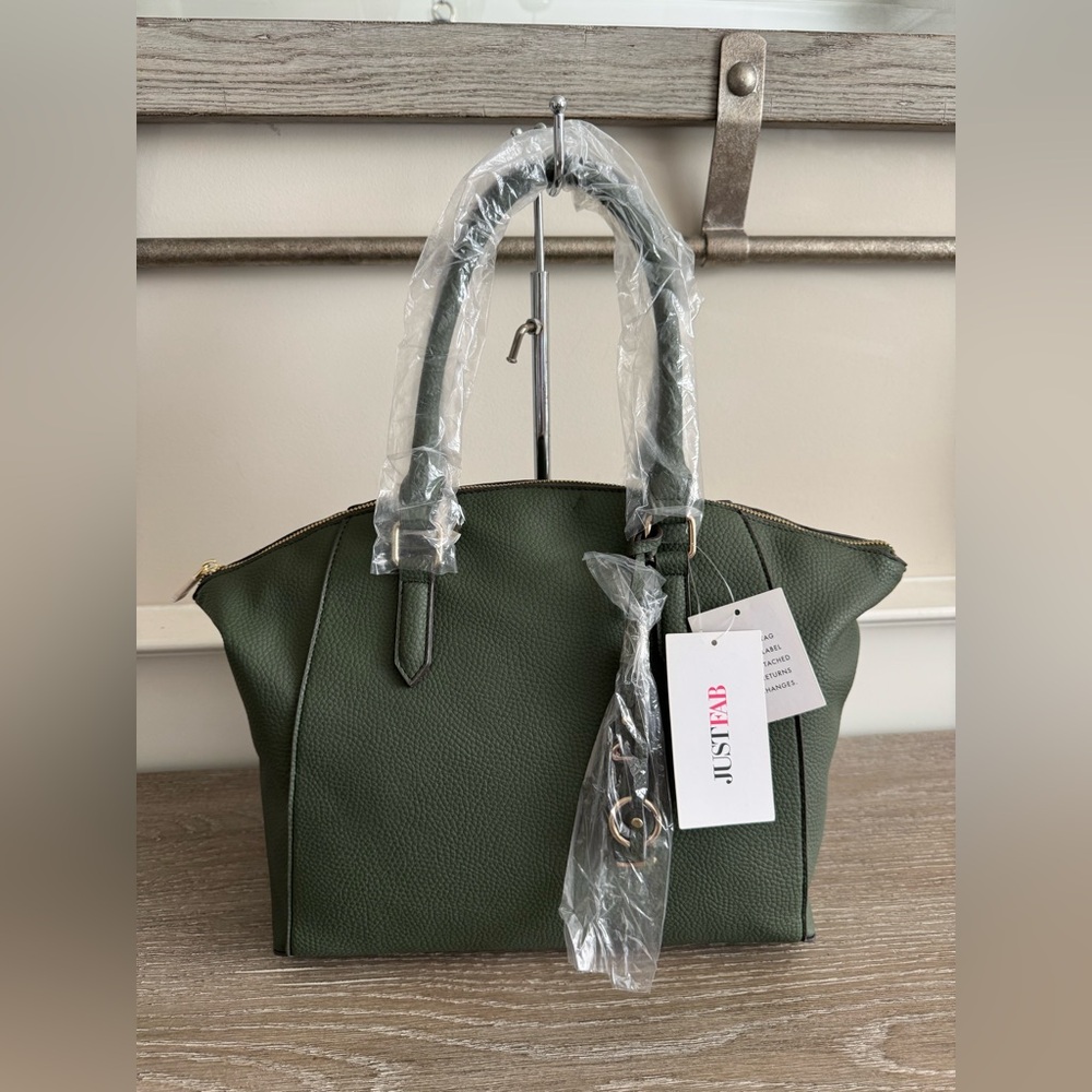 JustFab Green Satchel Bag